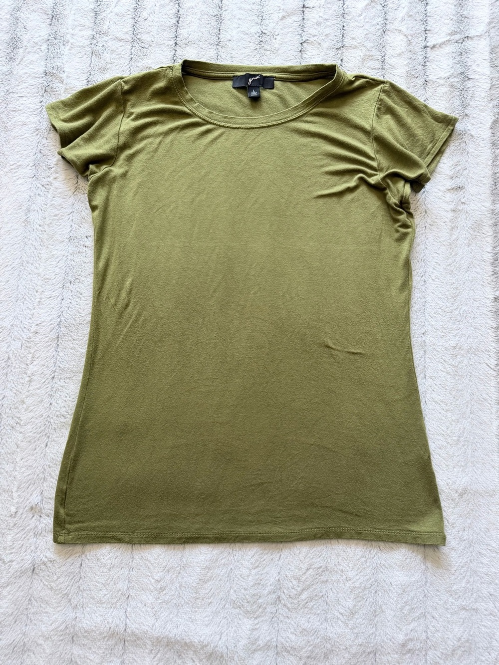 GNW Olive Scoop Neck Short Sleeve Tee